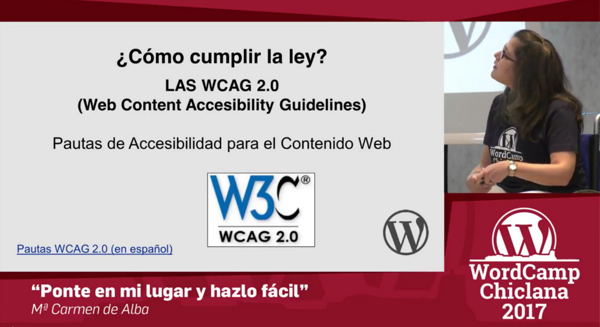 Captura del vídeo de la ponencia sobre accesibilidad