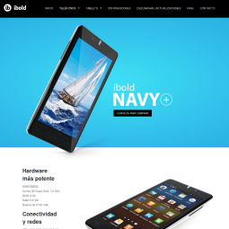 Web con catálogo de productos de telefonía móvil y tabletas Ibold